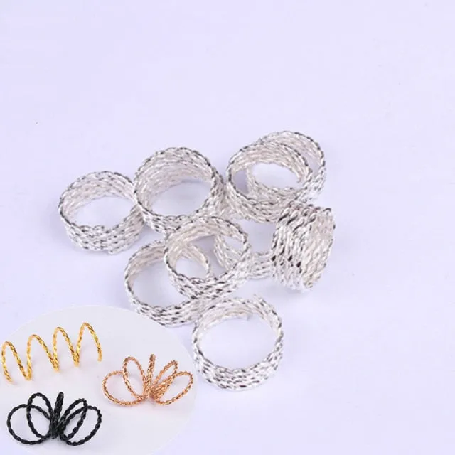 5 Pcs Silver Viking Spiral Beads