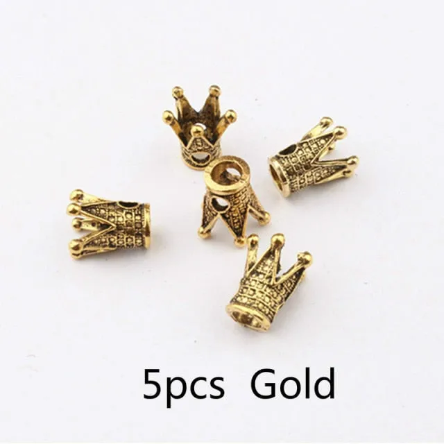 5 Pcs Silver Viking Spiral Beads