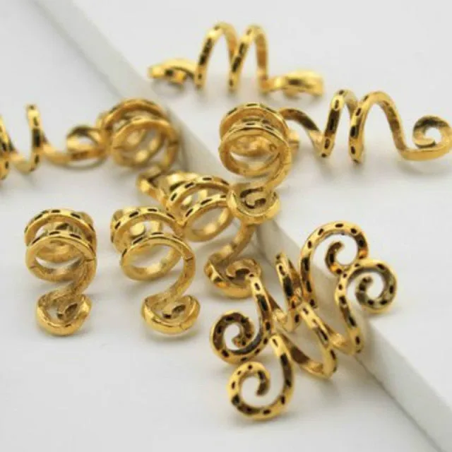 5 Pcs Silver Viking Spiral Beads