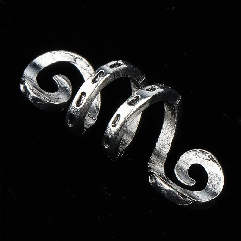 5 Pcs Silver Viking Spiral Beads