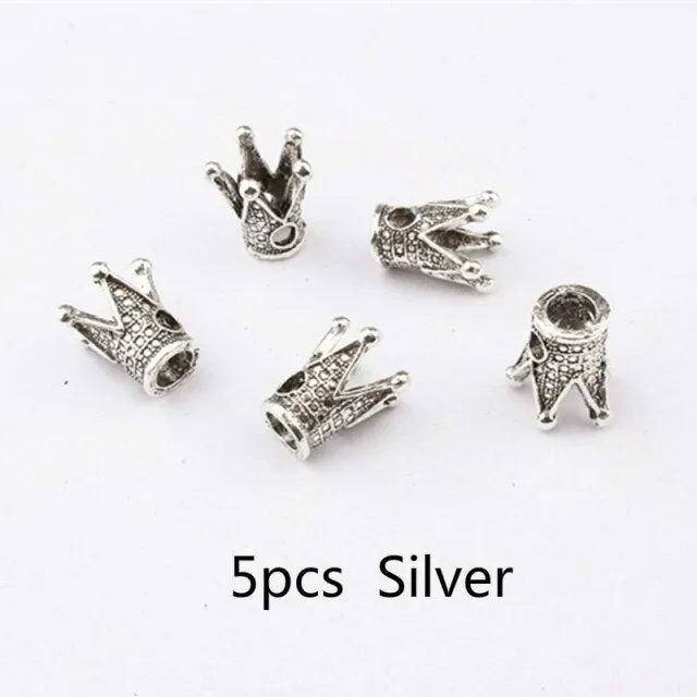 5 Pcs Silver Viking Spiral Beads
