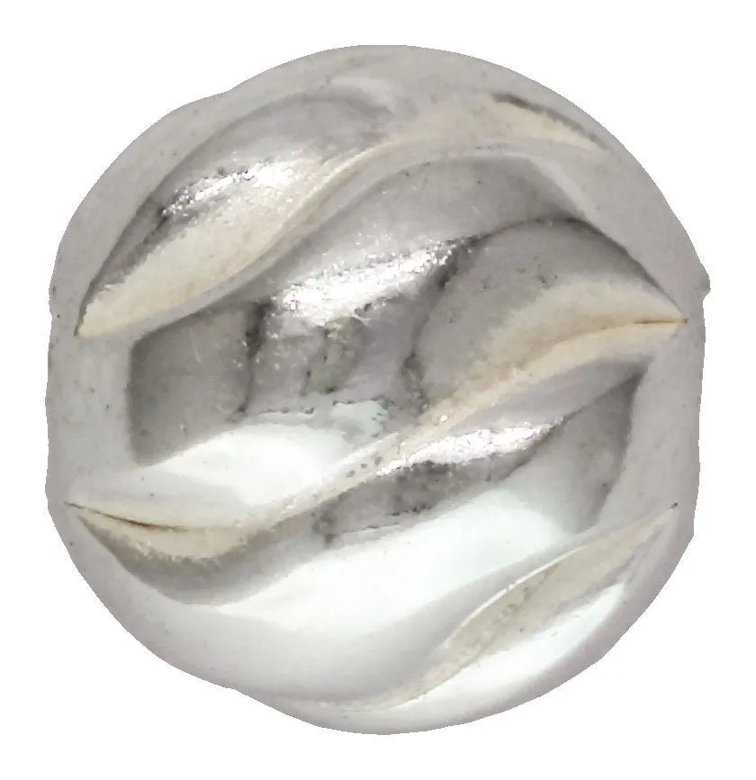 5.0mm Twist Bead 1.4mm Hole, Sterling Silver. Made in USA. #5001205T