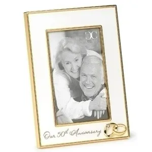 50th Wedding Anniversary Frame 81/4" Holds 4 x 6