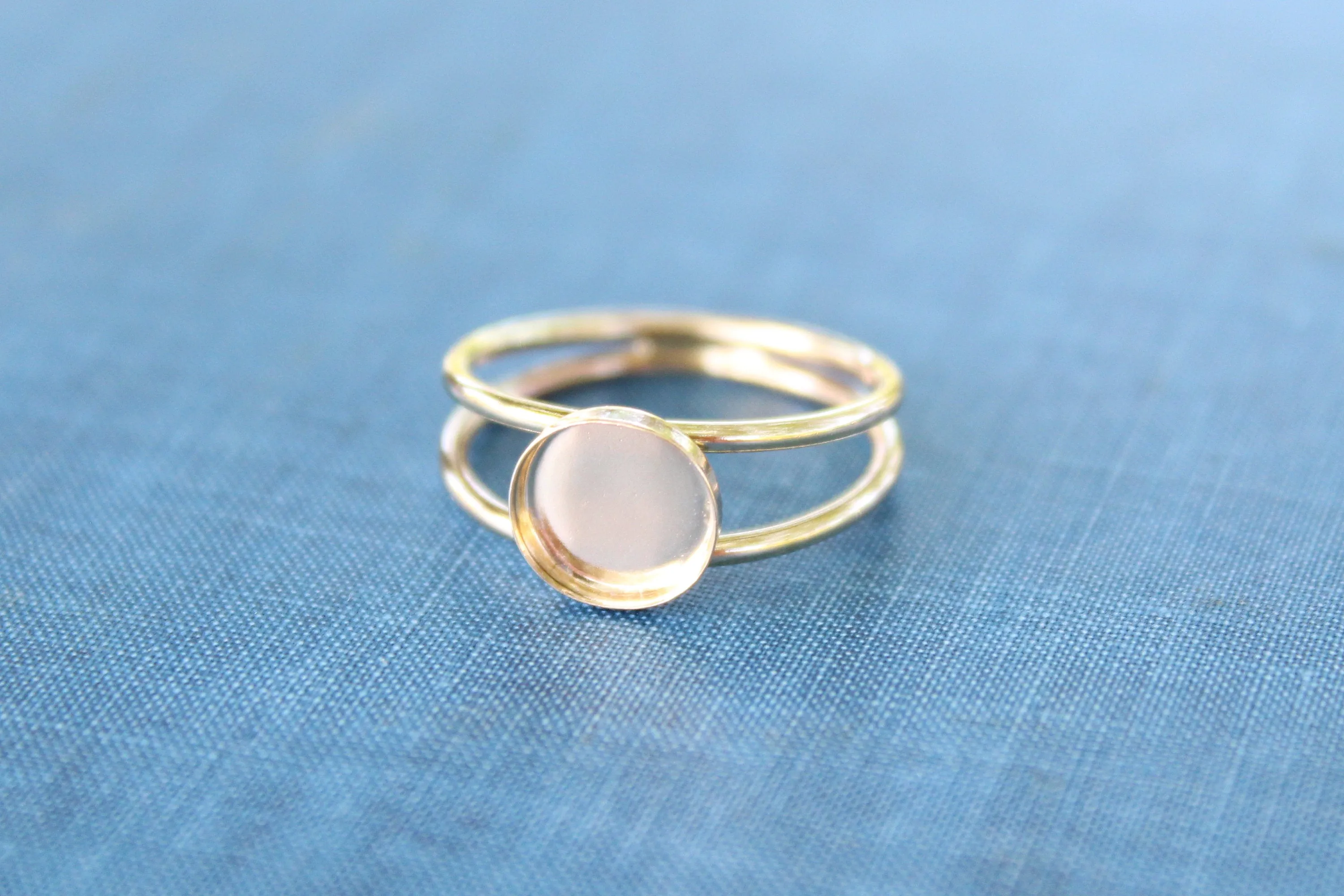 5mm Gold Filled Double Band Bezel Ring blank