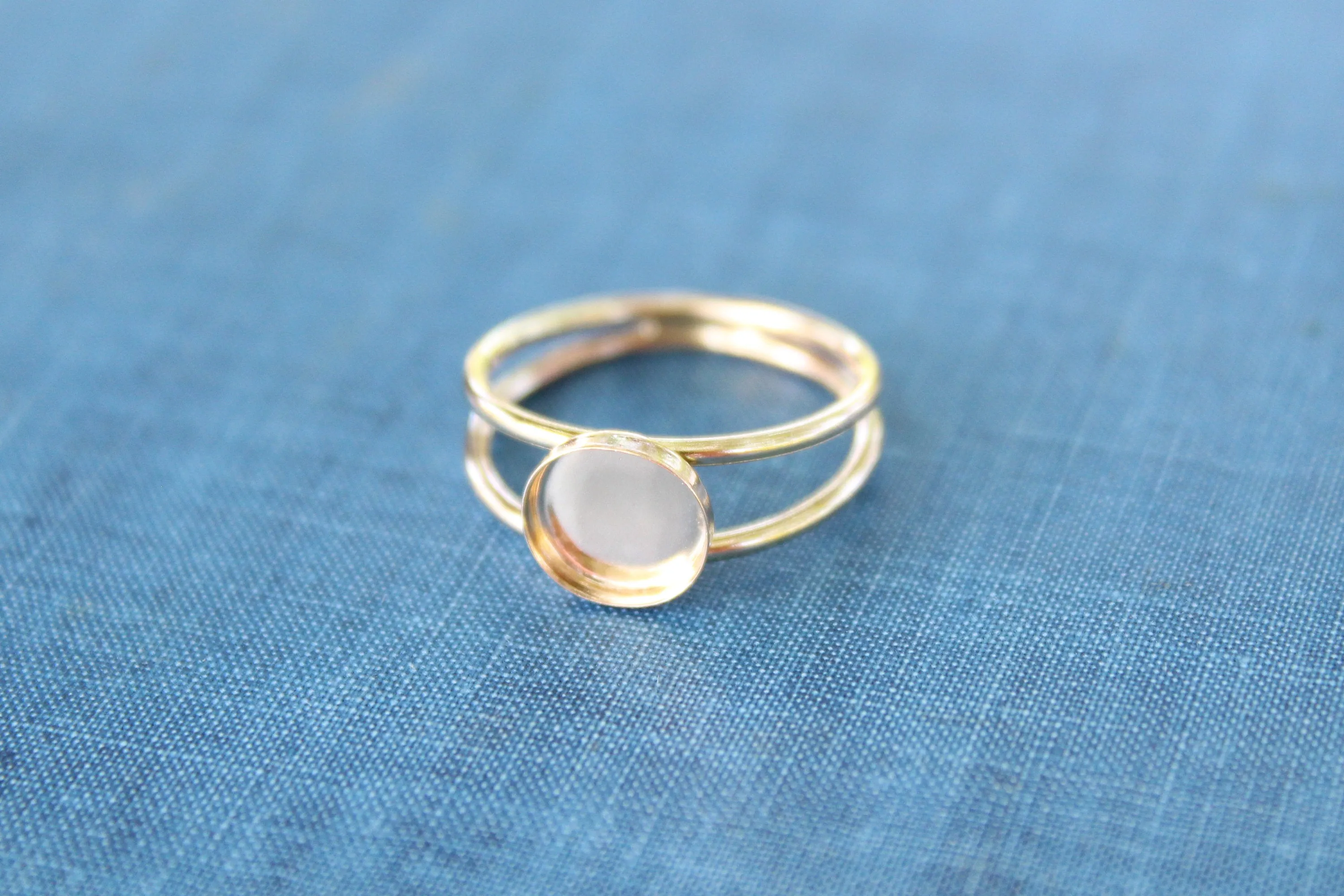 5mm Gold Filled Double Band Bezel Ring blank