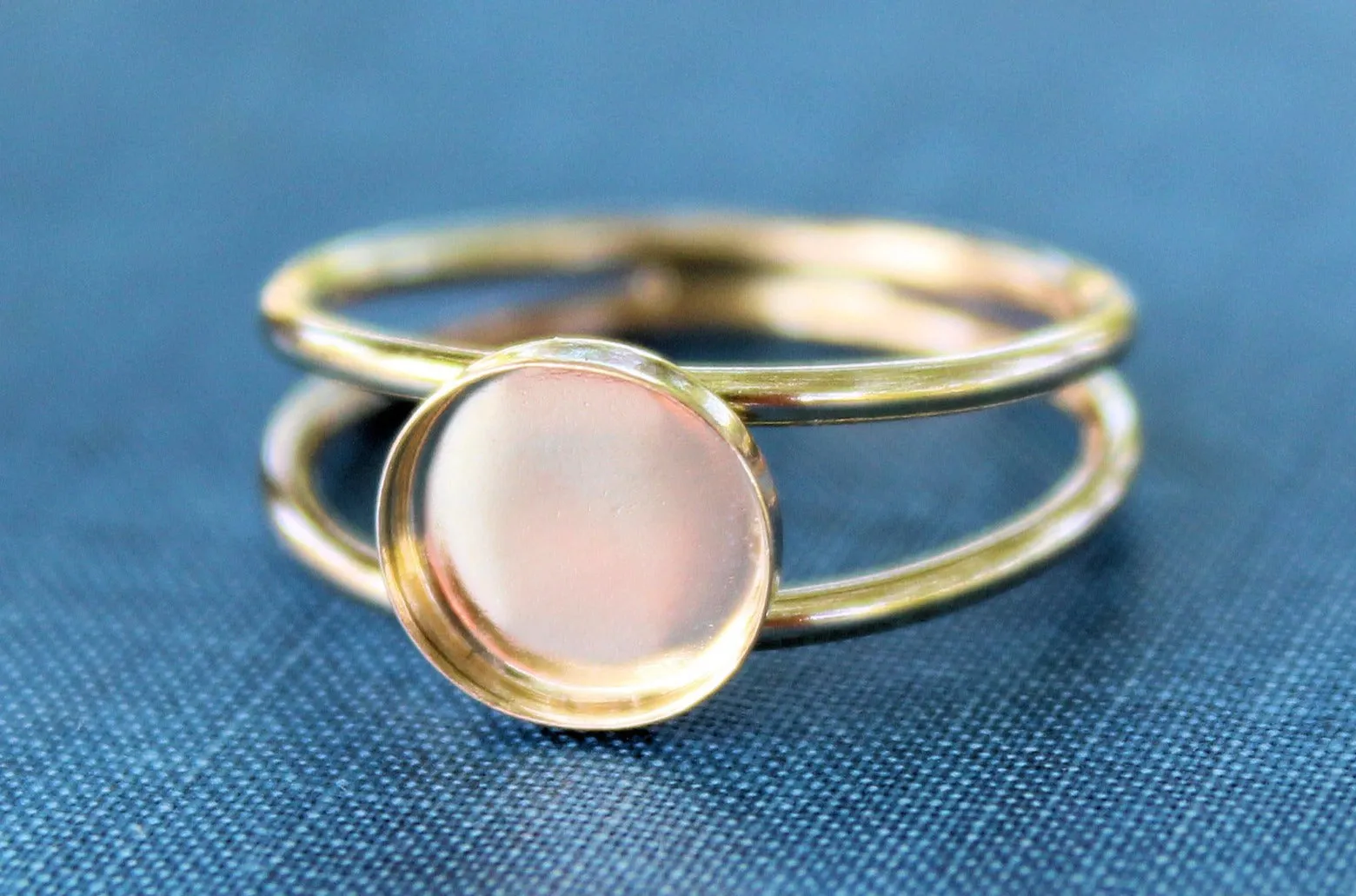 5mm Gold Filled Double Band Bezel Ring blank
