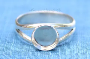 5mm Sterling Silver Split Shank Ring Band Bezel Ring blank