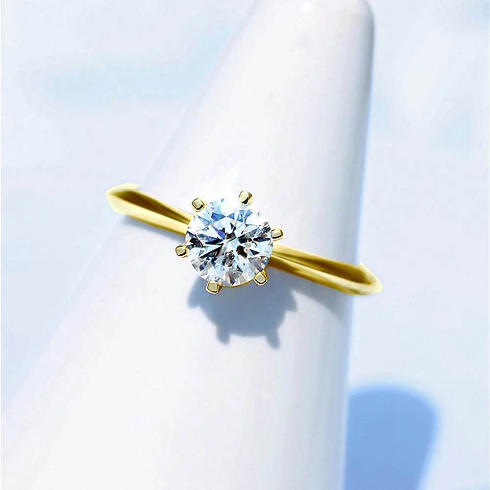6-Prong Solitaire Lab-Grown Diamond Engagement Ring
