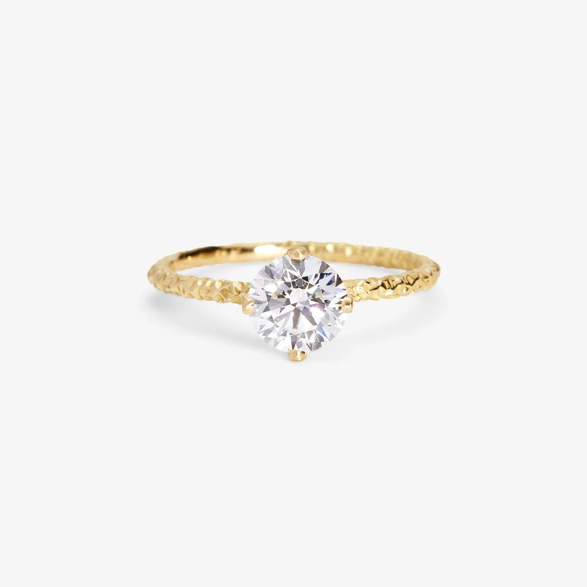6.5mm White Diamond Homespun Solitaire Ring | R9008W