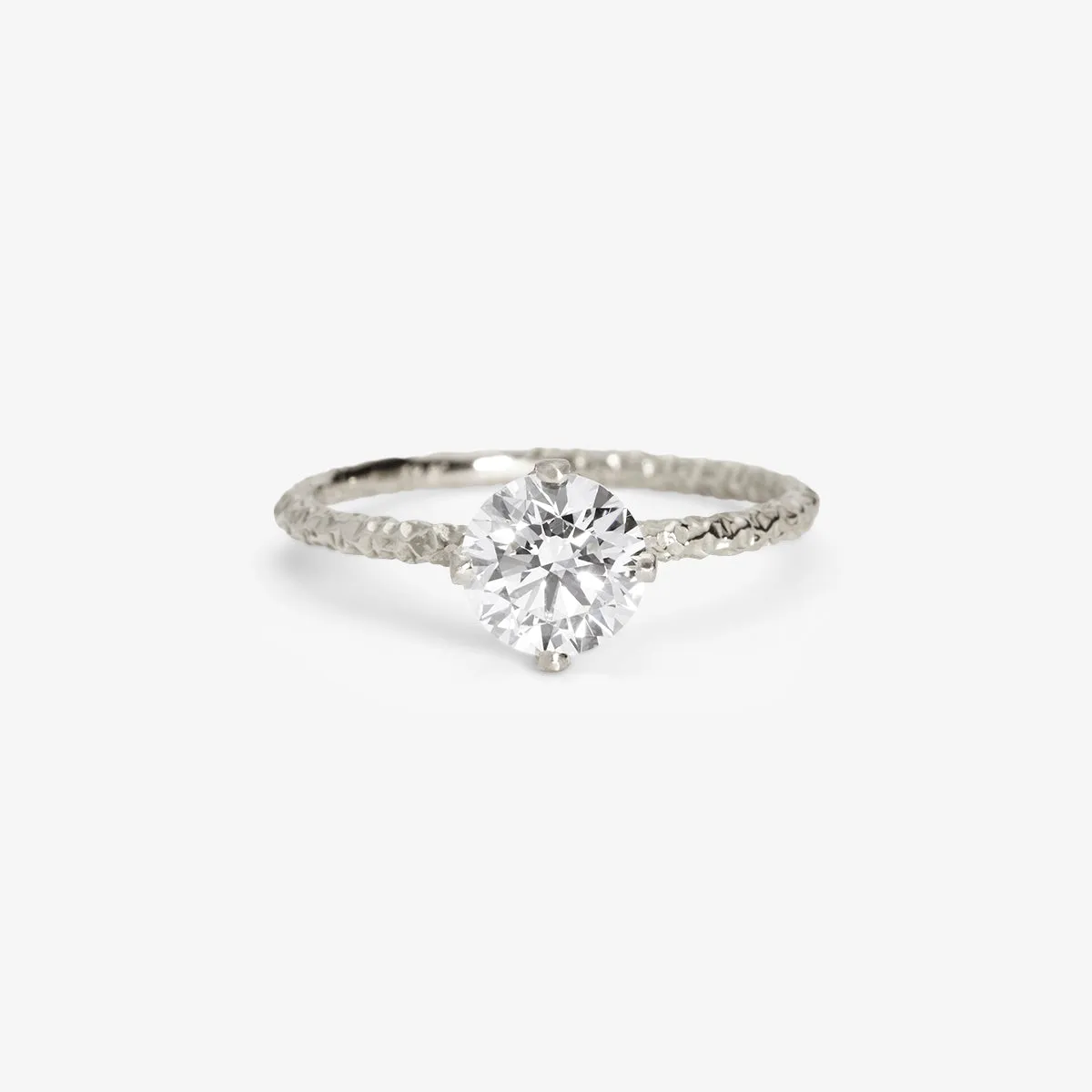 6.5mm White Diamond Homespun Solitaire Ring | R9008W