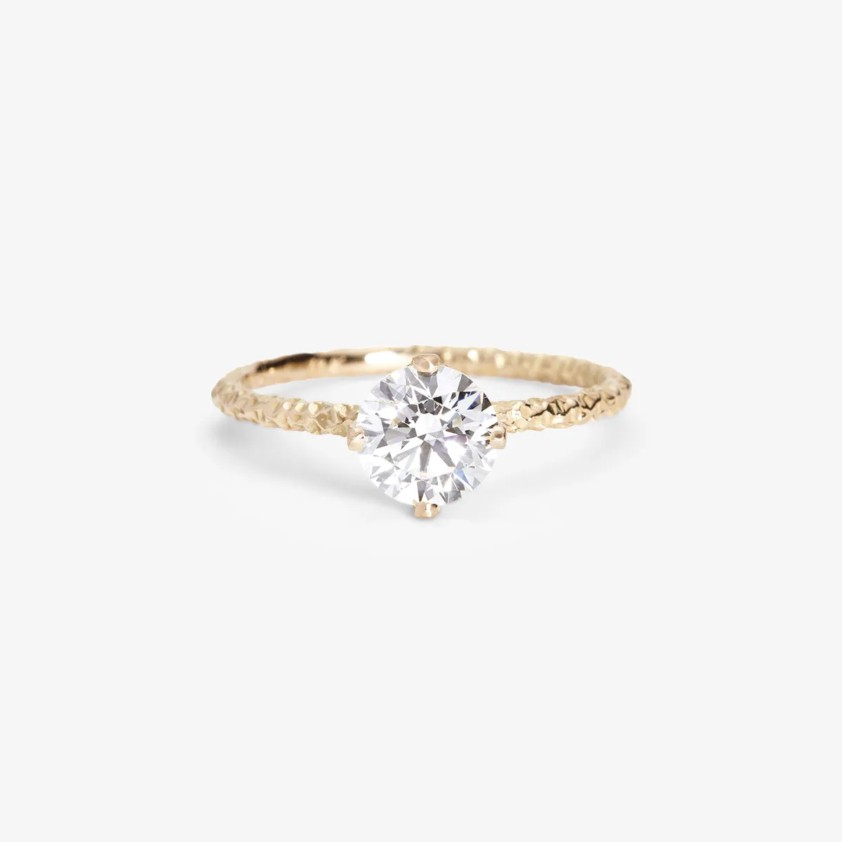 6.5mm White Diamond Homespun Solitaire Ring | R9008W