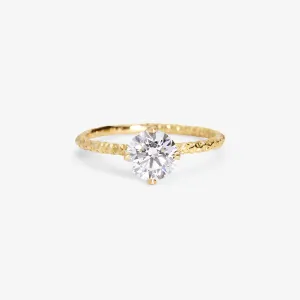 6.5mm White Diamond Homespun Solitaire Ring | R9008W