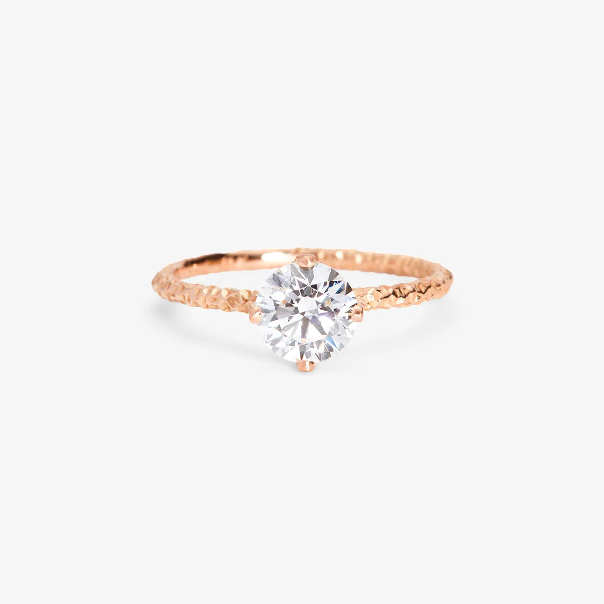 6.5mm White Diamond Homespun Solitaire Ring | R9008W