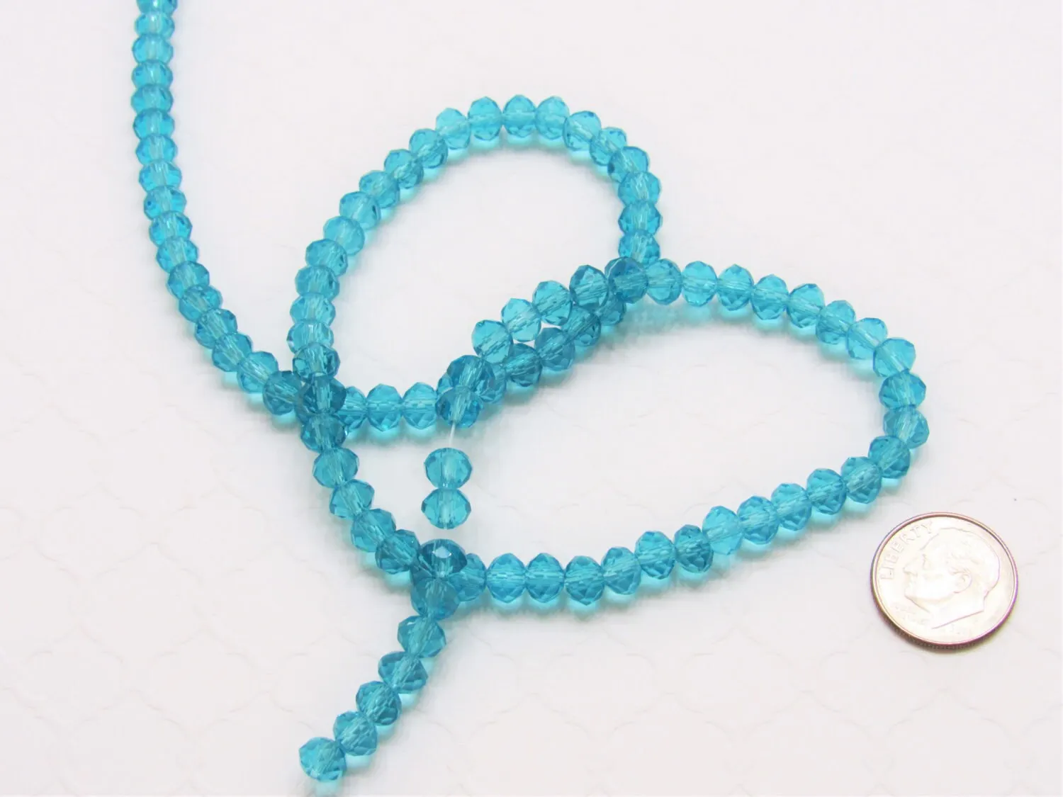 6mm X 4mm Teal Blue Glass Beads, Blue Imitate Austrian Crystal Beads, Faceted Rondelle Beads, Handmade Glass Beads, Jewelry Supply Beads