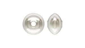 8.0x5.2mm Saucer Bead 1.6mm Hole, Sterling Silver. Made in USA. #5020137