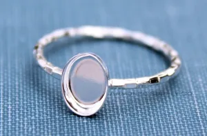9x7mm Oval Bezel Checkered Ring blank