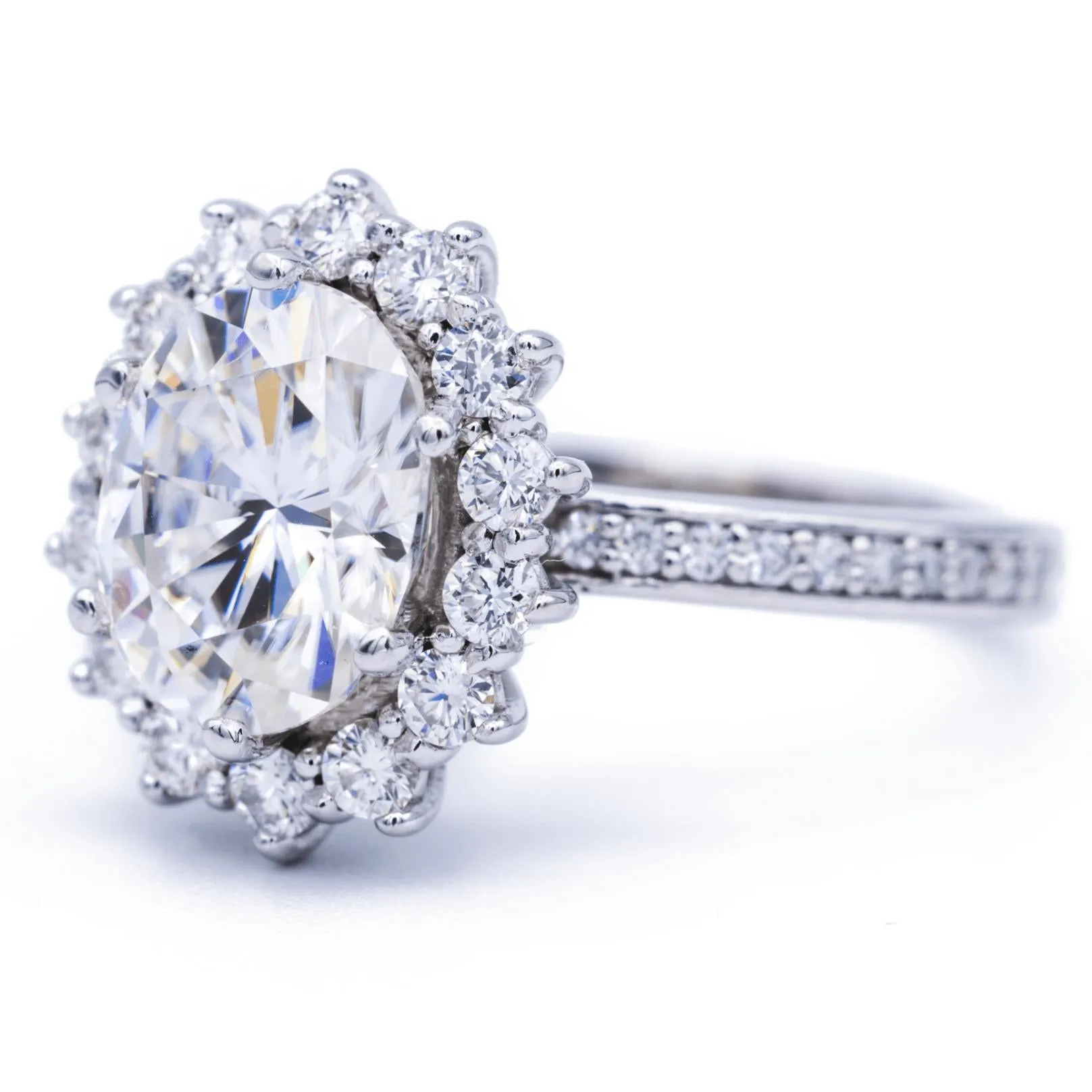 9x7mm Oval Center The Duchess Cluster Halo Ring