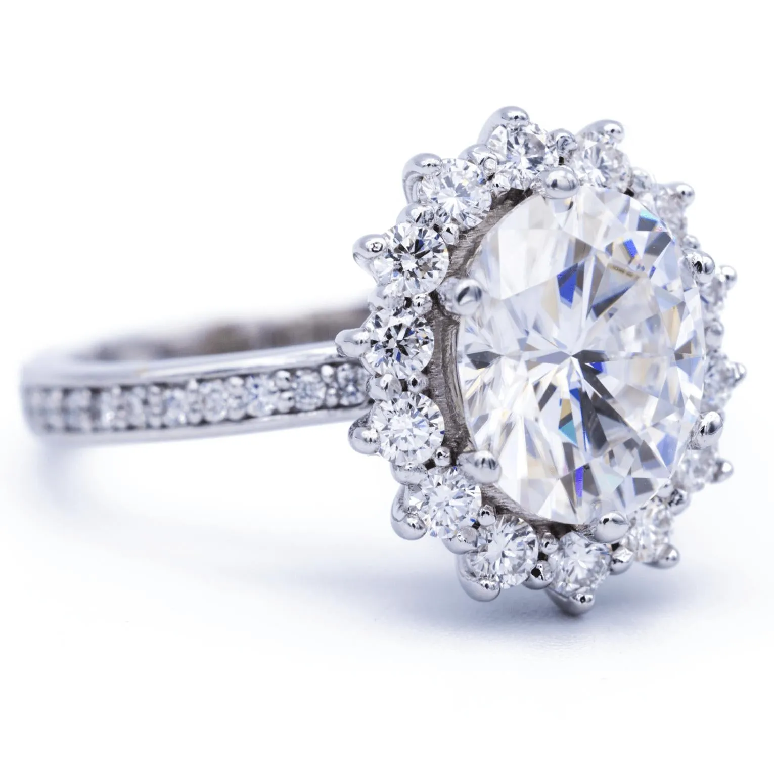 9x7mm Oval Center The Duchess Cluster Halo Ring