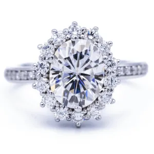 9x7mm Oval Center The Duchess Cluster Halo Ring