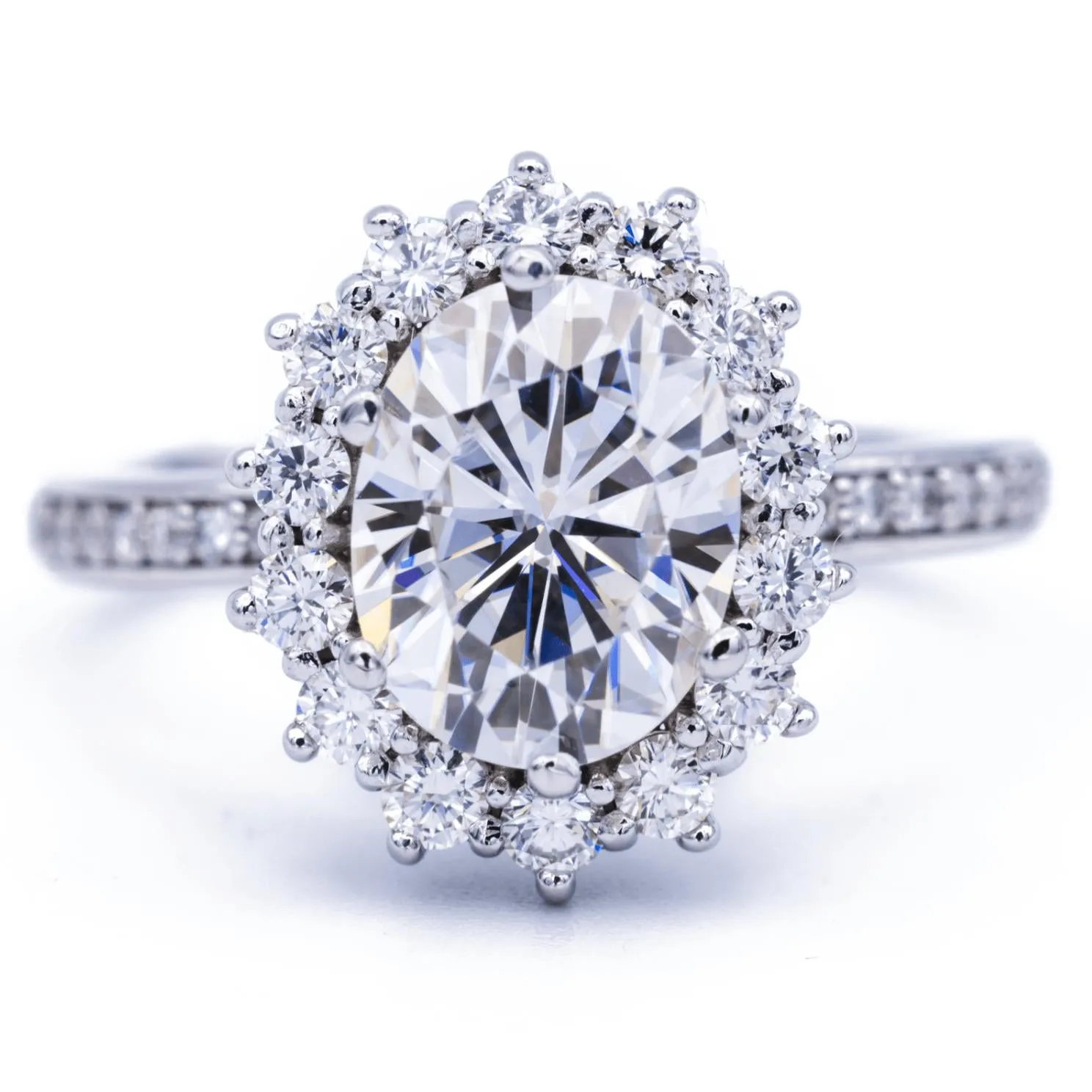 9x7mm Oval Center The Duchess Cluster Halo Ring