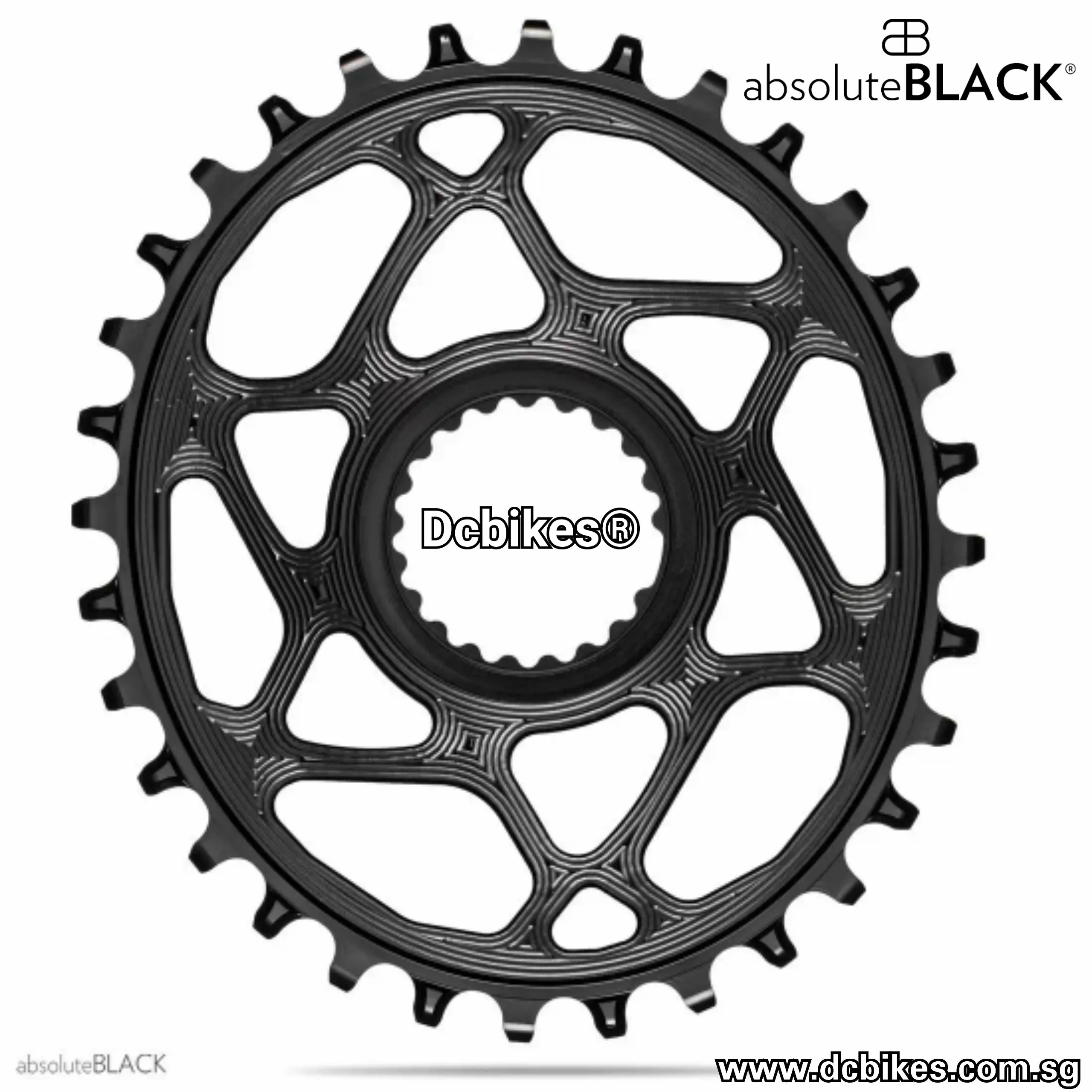 Absoluteblack 30T | 32T | 34T | 36T Direct Mount Oval | 12 Speed HG  For Shimano XTR M9100 | XT M8100 | SLX M7100 Crank