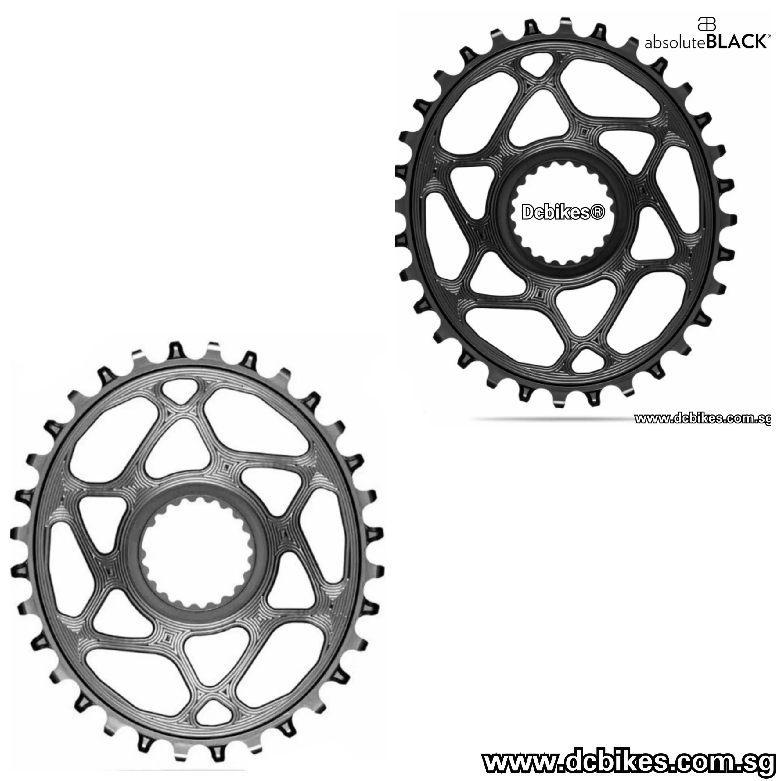 Absoluteblack 30T | 32T | 34T | 36T Direct Mount Oval | 12 Speed HG  For Shimano XTR M9100 | XT M8100 | SLX M7100 Crank