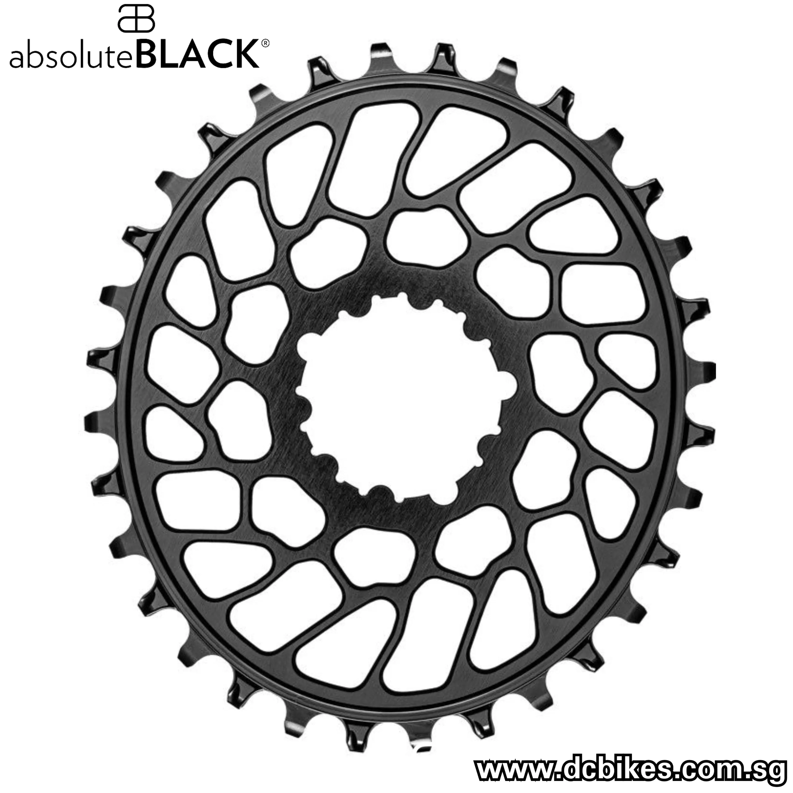 AbsoluteBLACK 30T/32T/34T Oval 0mm Chain Ring For SRAM GXP DUB Crank