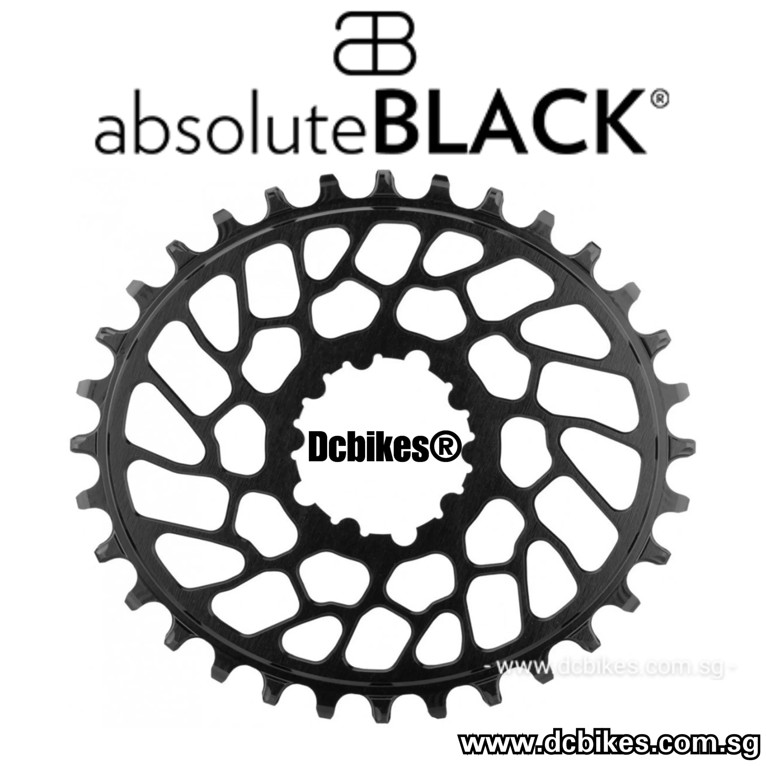 AbsoluteBLACK 30T/32T/34T Oval 0mm Chain Ring For SRAM GXP DUB Crank