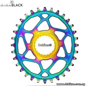 Absoluteblack 32T/34T Oil Slick Direct Mount Oval | 12 Speed HG  For Shimano XTR M9100/XT M8100/SLX M7100 Crank 