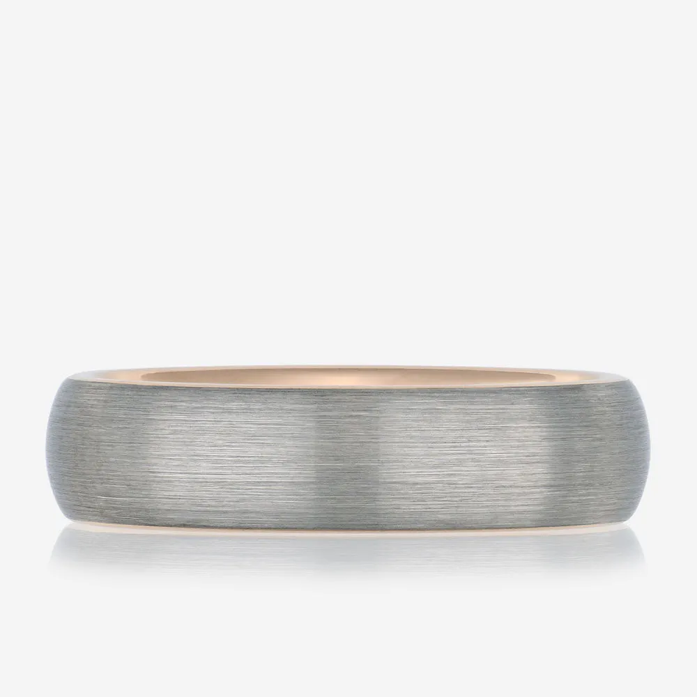 AEGIS ROSE - Rose Gold and Silver Brushed Tungsten Ring - 6mm