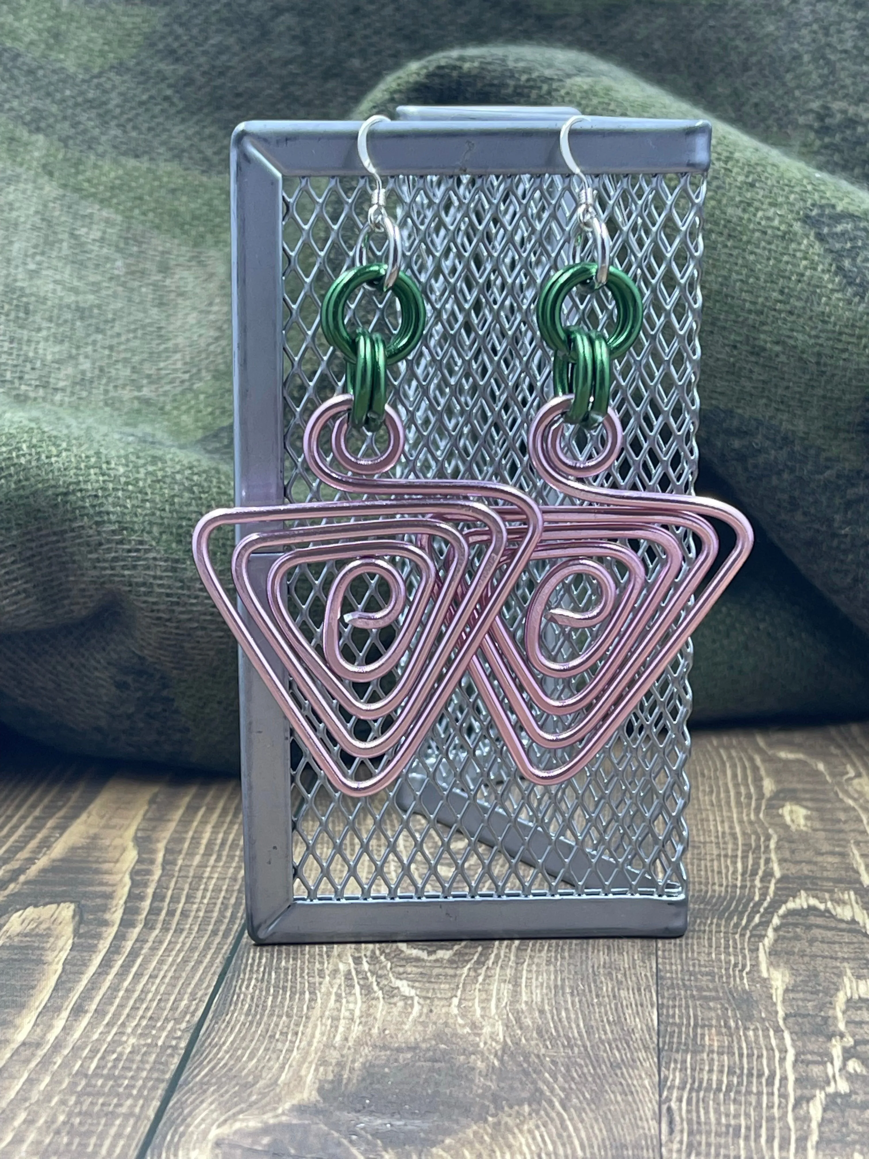 AKA inspired Pink and Green Earrings