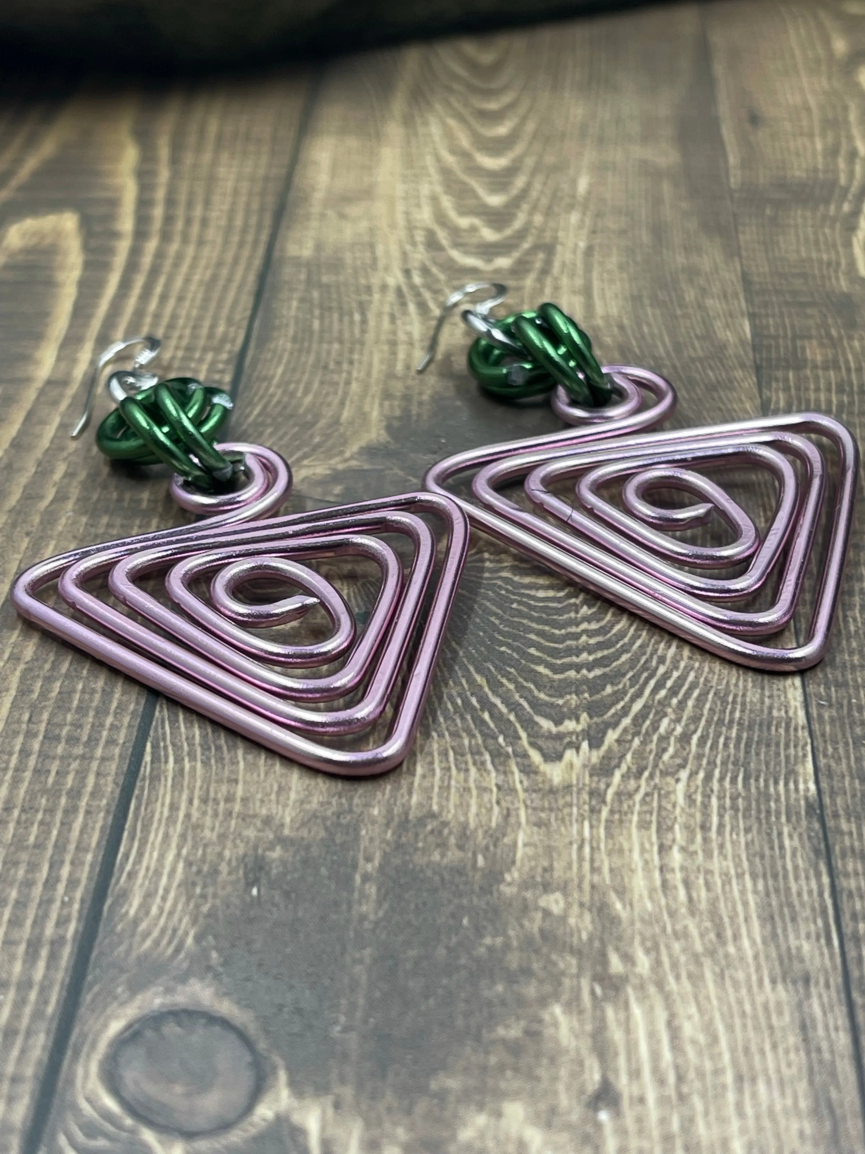 AKA inspired Pink and Green Earrings