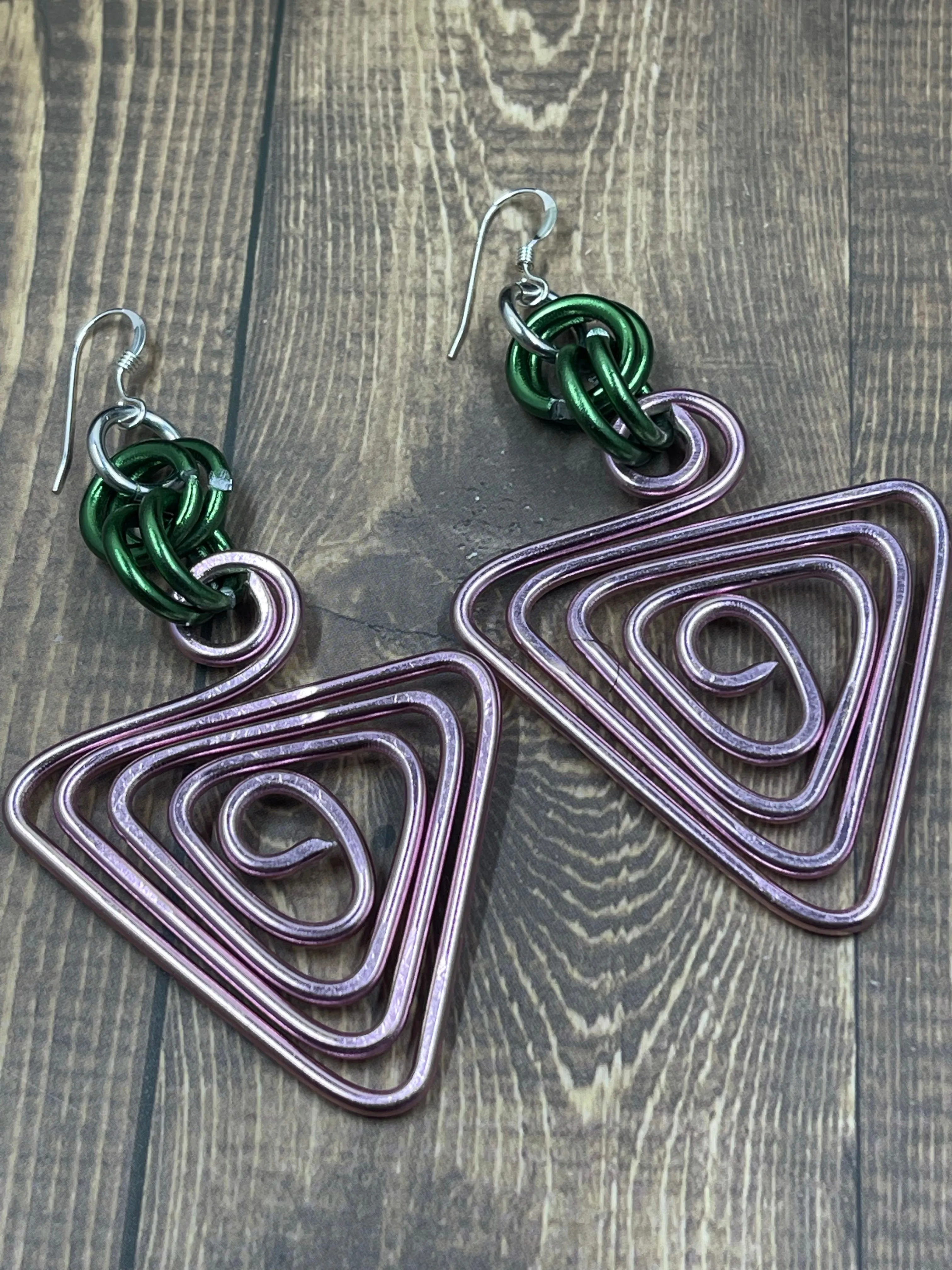 AKA inspired Pink and Green Earrings