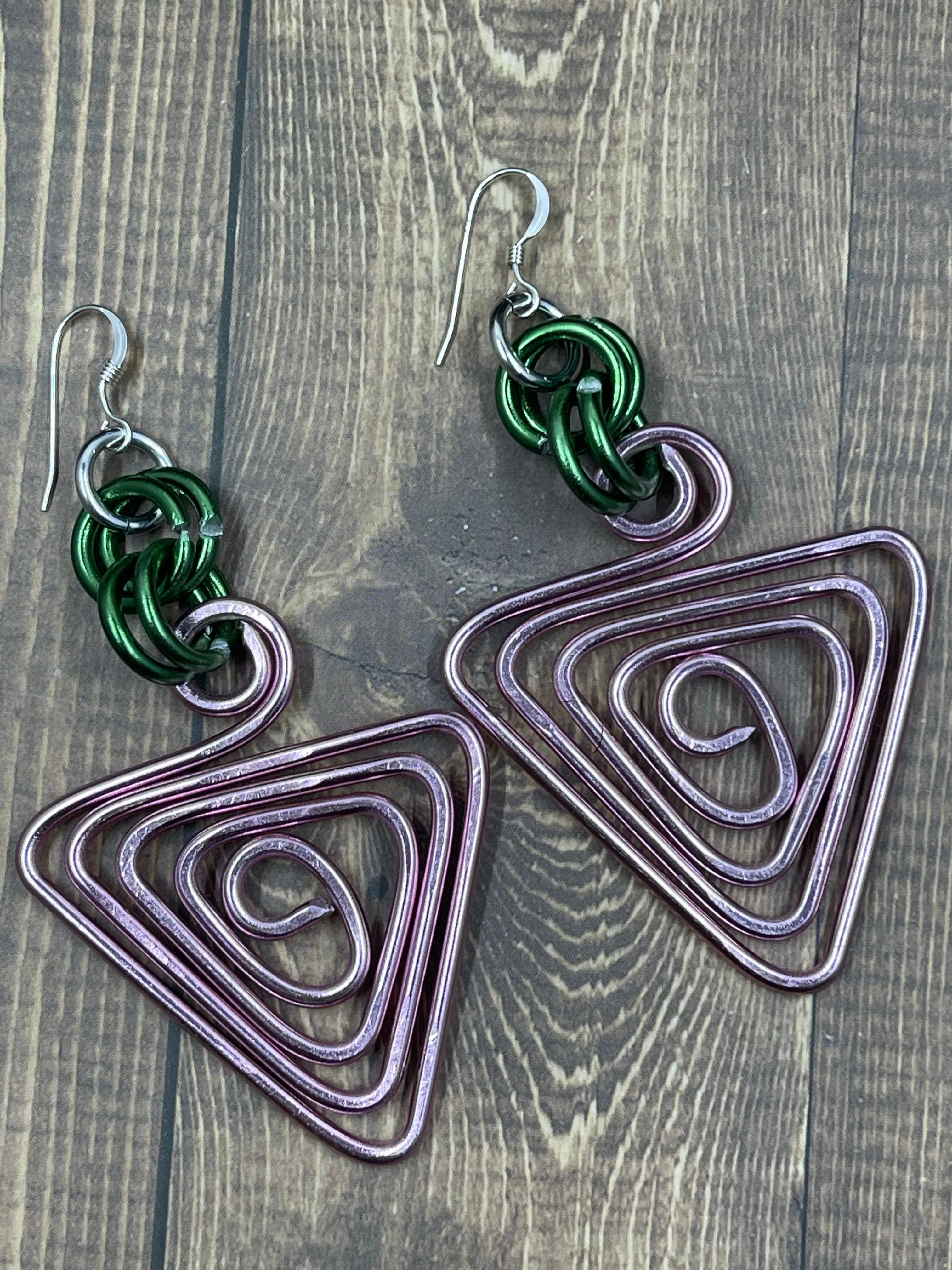 AKA inspired Pink and Green Earrings