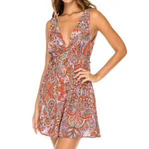 ANDALUZ - V Neck Short Dress