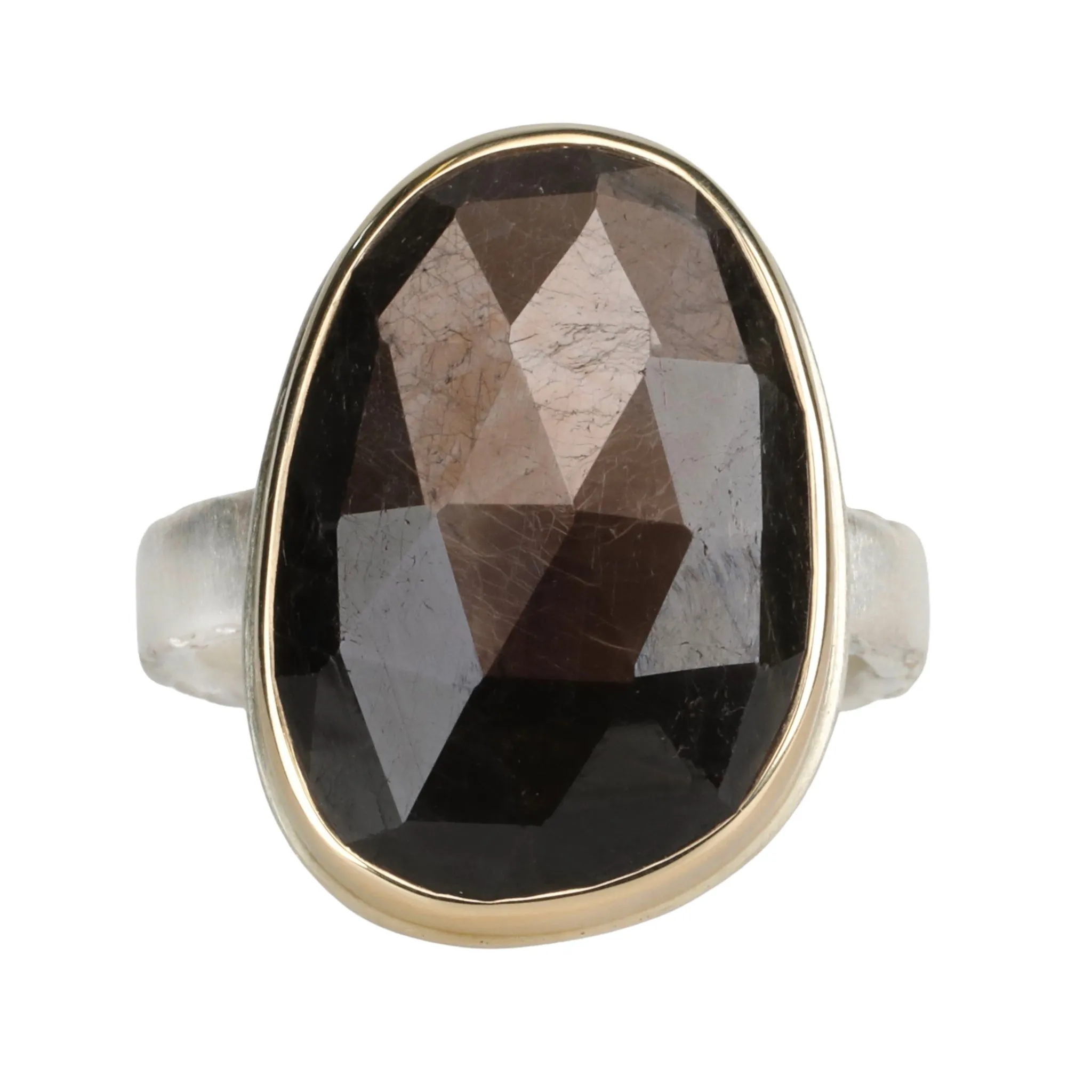 Asymmetrical Brown Sapphire Ring