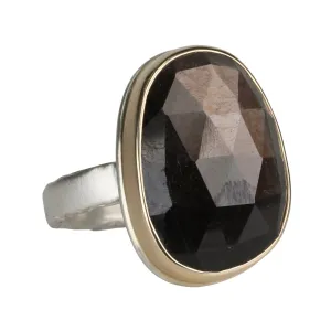 Asymmetrical Brown Sapphire Ring