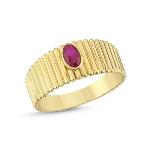 AVA WAVE GOLD RUBY RING
