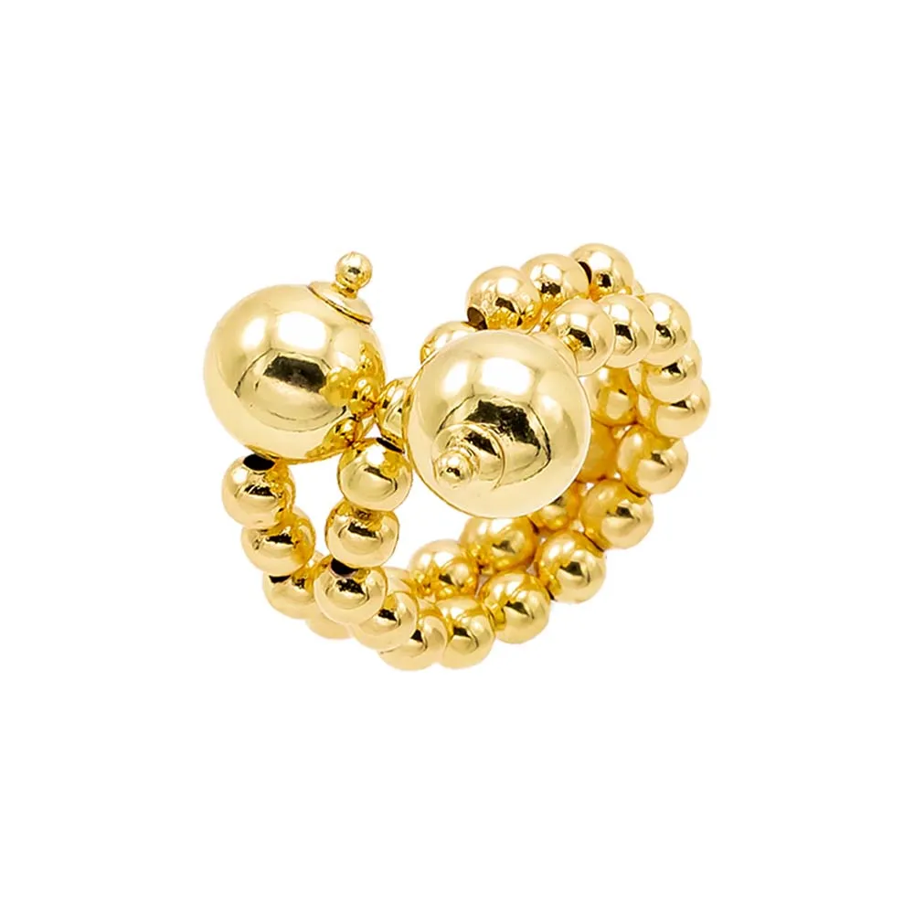 Beaded Ball Double Looped Ring