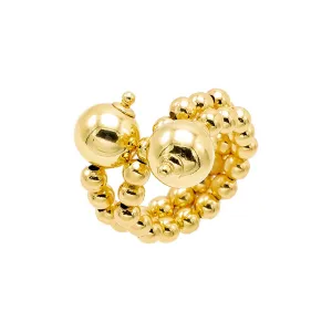 Beaded Ball Double Looped Ring