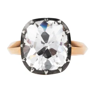 Bell & Bird Cutaway Cushion Cut Diamond Ring
