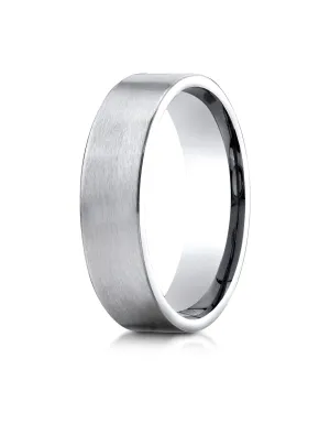 Benchmark 10K White Gold 6mm Comfort-Fit Satin-Finished Carved Design Wedding Band Ring (Sizes 4 - 15 )