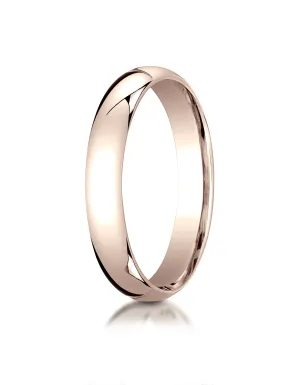 Benchmark 14K Rose Gold 4mm Slightly Domed Standard Comfort-Fit Wedding Band Ring (Sizes 4 - 15 )