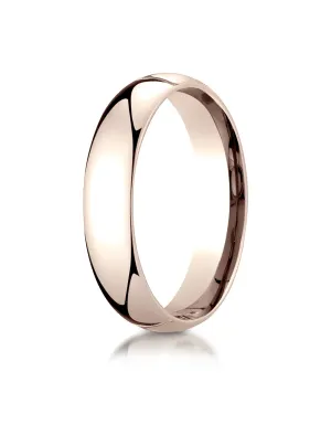 Benchmark 14K Rose Gold 5mm Slightly Domed Standard Comfort-Fit Wedding Band Ring (Sizes 4 - 15 )