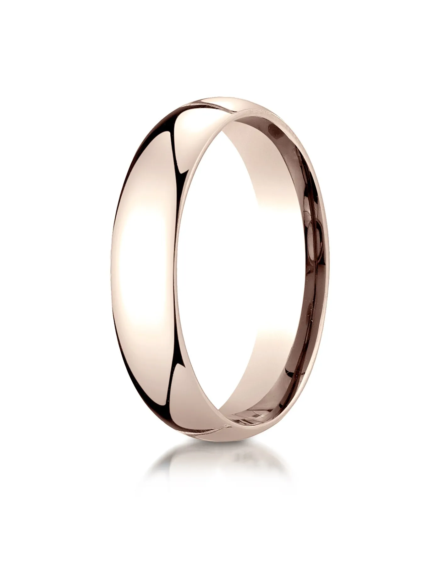 Benchmark 14K Rose Gold 5mm Slightly Domed Standard Comfort-Fit Wedding Band Ring (Sizes 4 - 15 )