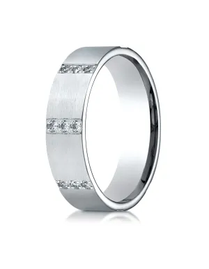 Benchmark 14K White Gold 6mm Comfort-Fit Vertical Set Pave 24-Stone Diamond Eternity Band Ring (0.48ct.)