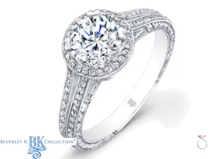 Beverley K Split Shank Semi-mount Engagement Ring in 18K