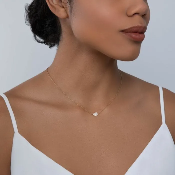 Birks 18K Yellow Gold Petale Diamond Pave Necklace