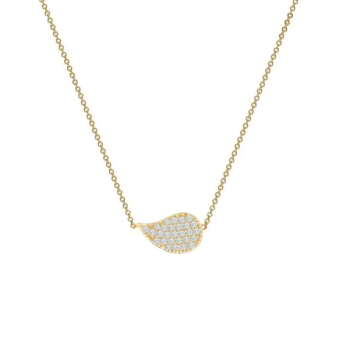 Birks 18K Yellow Gold Petale Diamond Pave Necklace