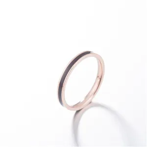 Black & 18K Rose Gold-Plated Band